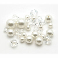 EK Success - Jolee's Jewels - Crystallized Swarovski Elements Collection - Celebrations - Jewelry Beads - Pearl Crystal Combo - White