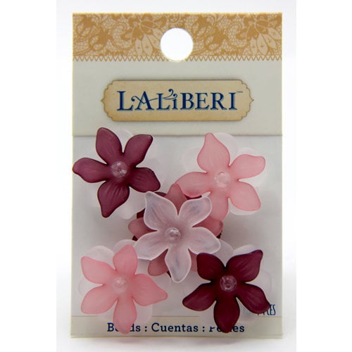 EK Success - Laliberi - Jewelry - Beads - Large Open Flowers - Pink and Red Assorted