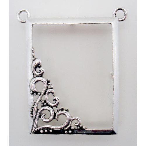 EK Success - Jolee's Jewels - Jewelry Pendant Frame - Paisley Corner - Silver