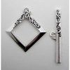 EK Success - Jolee's Jewels - Jewelry Toggle Closure - Square Paisley Corner - Silver