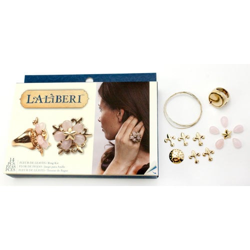 EK Success - Laliberi - Vintage Petals Collection - Jewelry Ring Kit - Fleur de Leaves - Gold