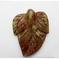 EK Success - Jolee's Jewels - Jewelry Stone Pendant - Engraved Leaf - China Unakite
