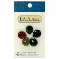 EK Success - Laliberi - Vintage Petals Collection - Jewelry - Petals - Semi Precious Stone - Large Teardrop - Ocean Jasper