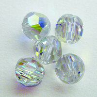 EK Success - Jolee's Jewels - Crystallized Swarovski Elements Collection - Jewelry Beads - Round - 8 mm - Crystal Aurora Borealis