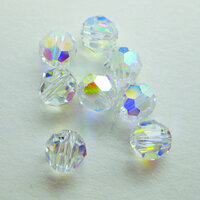 EK Success - Jolee's Jewels - Crystallized Swarovski Elements Collection - Jewelry Beads - Round - 6 mm - Crystal Aurora Borealis