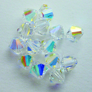 EK Success - Jolee's Jewels - Crystallized Swarovski Elements Collection - Jewelry Beads - Bicone - 6 mm - Crystal Aurora Borealis