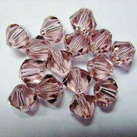 EK Success - Jolee's Jewels - Crystallized Swarovski Elements Collection - Jewelry Beads - Bicone - 6 mm - Vintage Rose