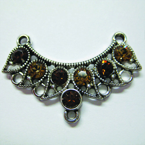 EK Success - Jolee's Jewels - Crystallized Swarovski Elements Collection - Jewelry Connectors - Crown - Smoked Topaz
