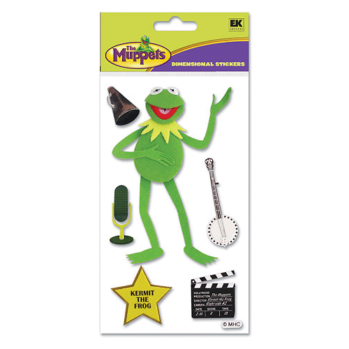 EK Success - The Muppets Collection - 3-D Stickers - Kermit the Frog, CLEARANCE