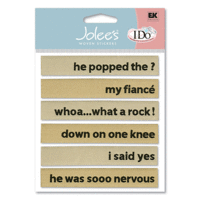 EK Success - I Do Collection - Jolee's Boutique - Woven Labels - He Popped the Question, CLEARANCE