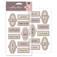 EK Success - I Do Collection - Sticko - 3-D Stickers - Wedding Day Caption Whimsy, CLEARANCE