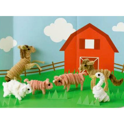 Martha Stewart Crafts - Pipe Cleaner Farm Animals Kit, BRAND NEW