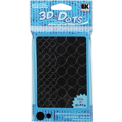3-D Dots - Adhesive Foam Discs - Black - Black - 1/8"""""""" Thick, CLEARANCE