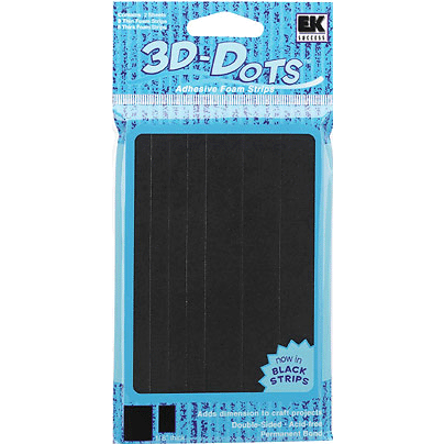 3-D Dots Adhesive Foam Strips - Black - 1/8" Thick, CLEARANCE
