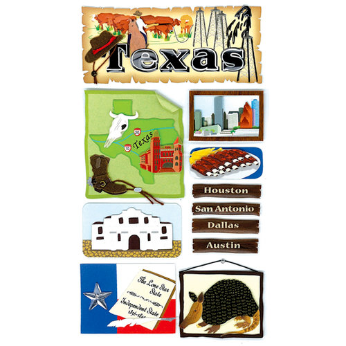 EK Success - Jolee's Boutique - 3 Dimensional Stickers - Texas