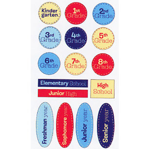 EK Success - Sticko Semi Layered Stickers - School Grades