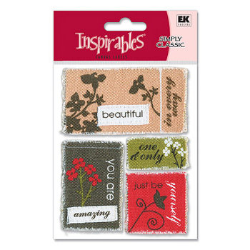 EK Success - Inspirables - Beauty Collection - Canvas Labels Stickers, CLEARANCE