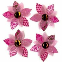 EK Success - Jolee's Boutique - 3 Dimensional Stickers - Pink Cluster Flowers