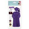 EK Success - Jolee's Boutique Le Grande  Dimensional Stickers - Graduation Collection - Cap and Gown - Purple