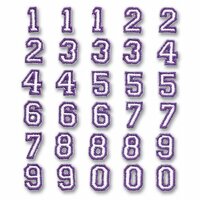 EK Success - Pep Rally Embroidered Stickers - Numbers - Purple, CLEARANCE