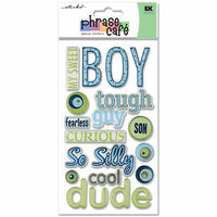 EK Success - Sticko Phrase Cafe - Epoxy Stickers - Boy, CLEARANCE