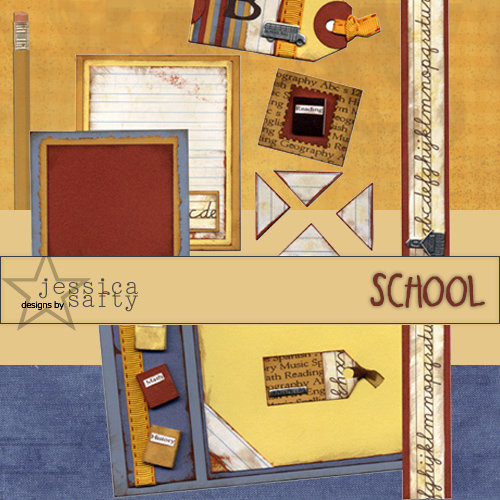 E-Kit Elements (Digital Scrapbooking) - School 1