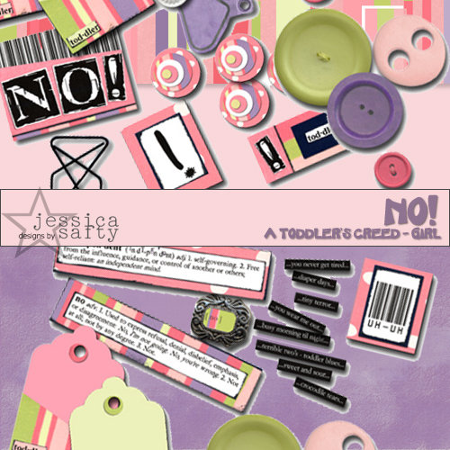 E-Kit Elements (Digital Scrapbooking) - No! A Toddlers Creed: Girl 2