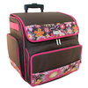 Everything Mary - Rolling Scrapbook Tote - Brown and Pink Floral
