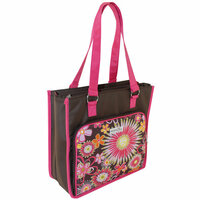 Everything Mary - Scrapbook Paper and Accessory Tote - Brown and Pink Floral