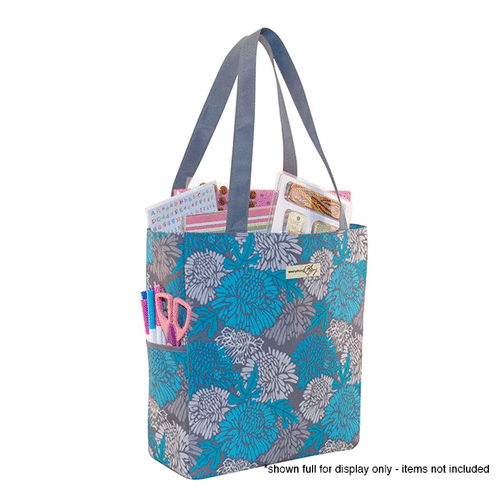 Everything Mary - Scrapbook Tote - Blue and Grey Floral