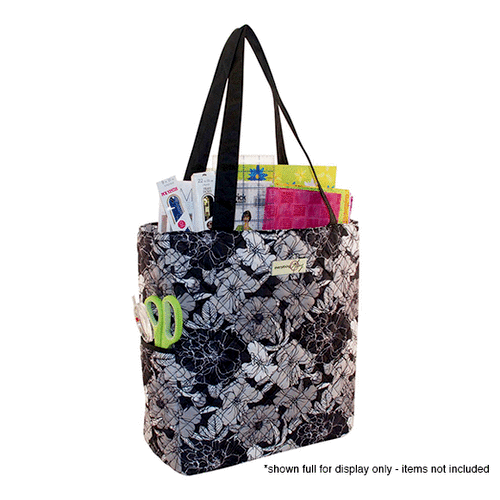 Everything Mary - Quilted Sewing Tote - Black and White Floral