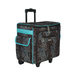 Everything Mary - Quilted Rolling Sewing Tote - Turquoise and Chocolate