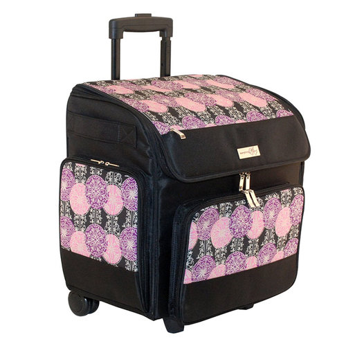Everything Mary - Rolling Scrapbook Tote - Purple and Black