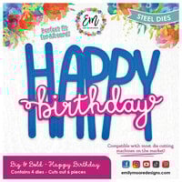 Emily Moore Designs - Dies - Happy Birthday Word - Big and Bold