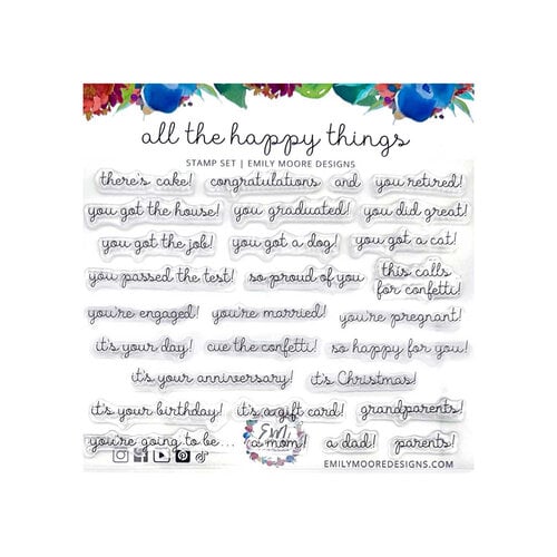 Emily Moore Designs - Clear Photopolymer Stamps - All The Happy Things