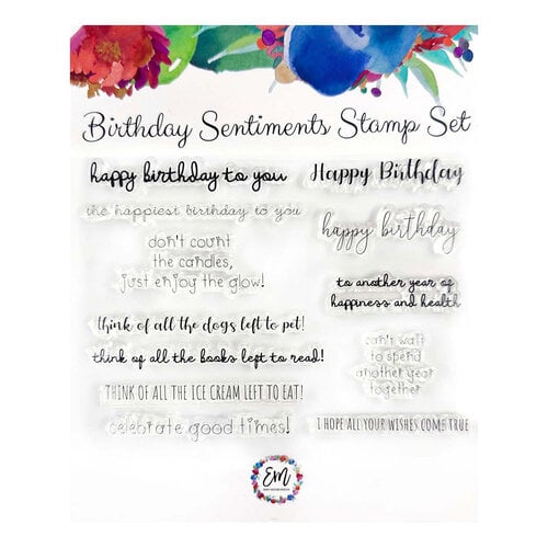Emily Moore Designs - Clear Photopolymer Stamps - Birthday Sentiments