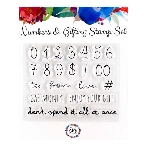 Emily Moore Designs - Clear Photopolymer Stamps - Numbers and Gifting