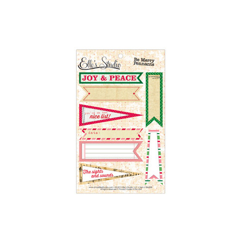 Elle's Studio - Be Merry Collection - Christmas - Paper Tags - Pennants