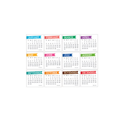 Elle's Studio - 3 x 3 Tags - 2013 Chic Calendars - Brights