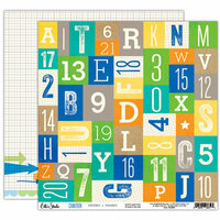 Elle's Studio - Cameron Collection - 12 x 12 Double Sided Paper - Letters and Numbers