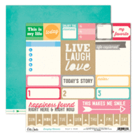 Elle's Studio - Everyday Moments Collection - 12 x 12 Double Sided Paper - Todays Story