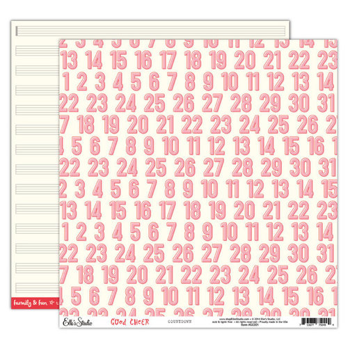 Elle's Studio - Good Cheer Collection - Christmas - 12 x 12 Double Sided Paper - Countdown