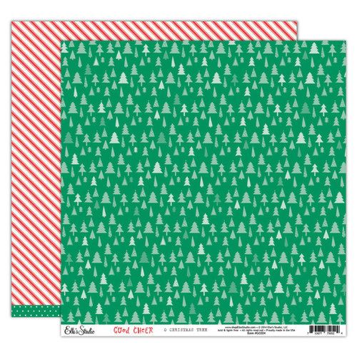 Elle's Studio - Good Cheer Collection - Christmas - 12 x 12 Double Sided Paper - O Christmas Tree