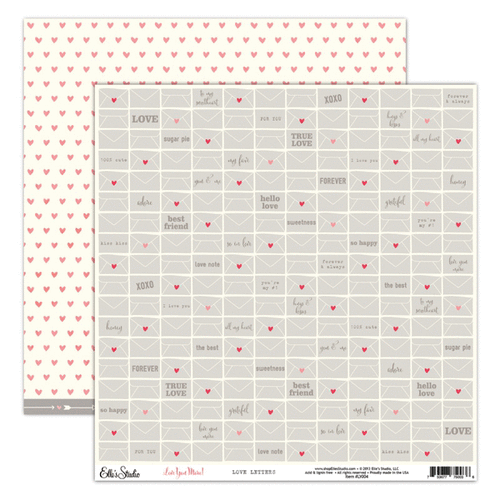 Elle's Studio - Love You More Collection - 12 x 12 Double Sided Paper - Love Letters