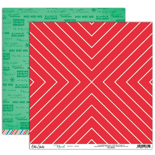 Elle's Studio - Noel Collection - Christmas - 12 x 12 Double Sided Paper - Candy Cane