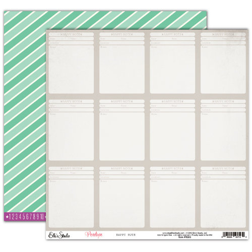 Elle's Studio - Penelope Collection - 12 x 12 Double Sided Paper - Happy Note