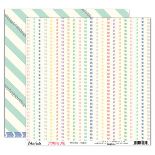 Elle's Studio - Sycamore Lane Collection - 12 x 12 Double Sided Paper - Running Stitch