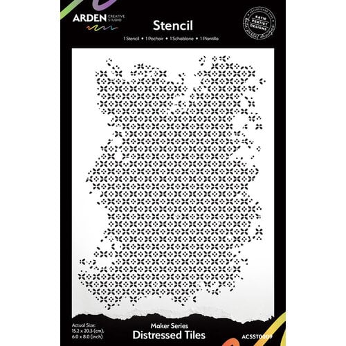 Arden Creative Studio - Maker Series Collection - Stencil - Distressed Tiles