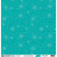 Fiskars - Cloud 9 Design - Alyssa's Garden Collection - 12 x 12 Luster Paper - Turquoise Blooms, CLEARANCE