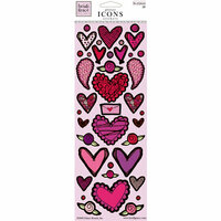 Fiskars - Heidi Grace Designs - Valentines Day Collection - Glitter Stickers - Icons, CLEARANCE